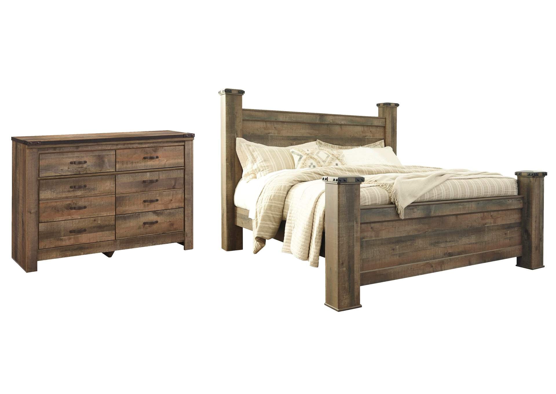 Trinell King Poster Bed with Dresser