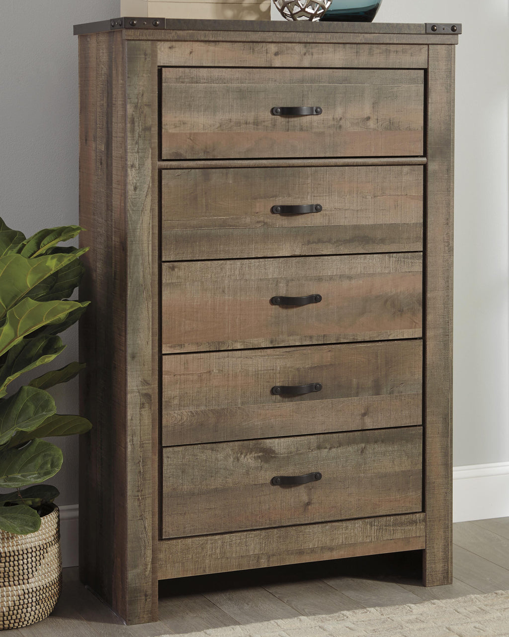 Trinell Chest of Drawers in Brown, lifestyle view