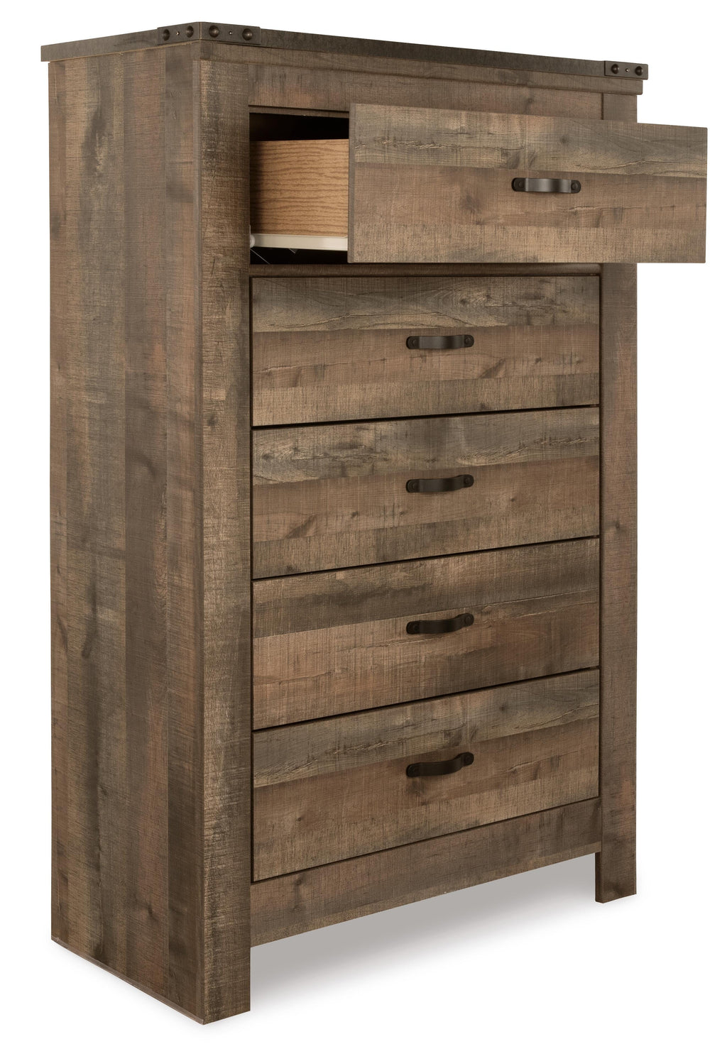 Trinell Chest of Drawers in Brown, open view