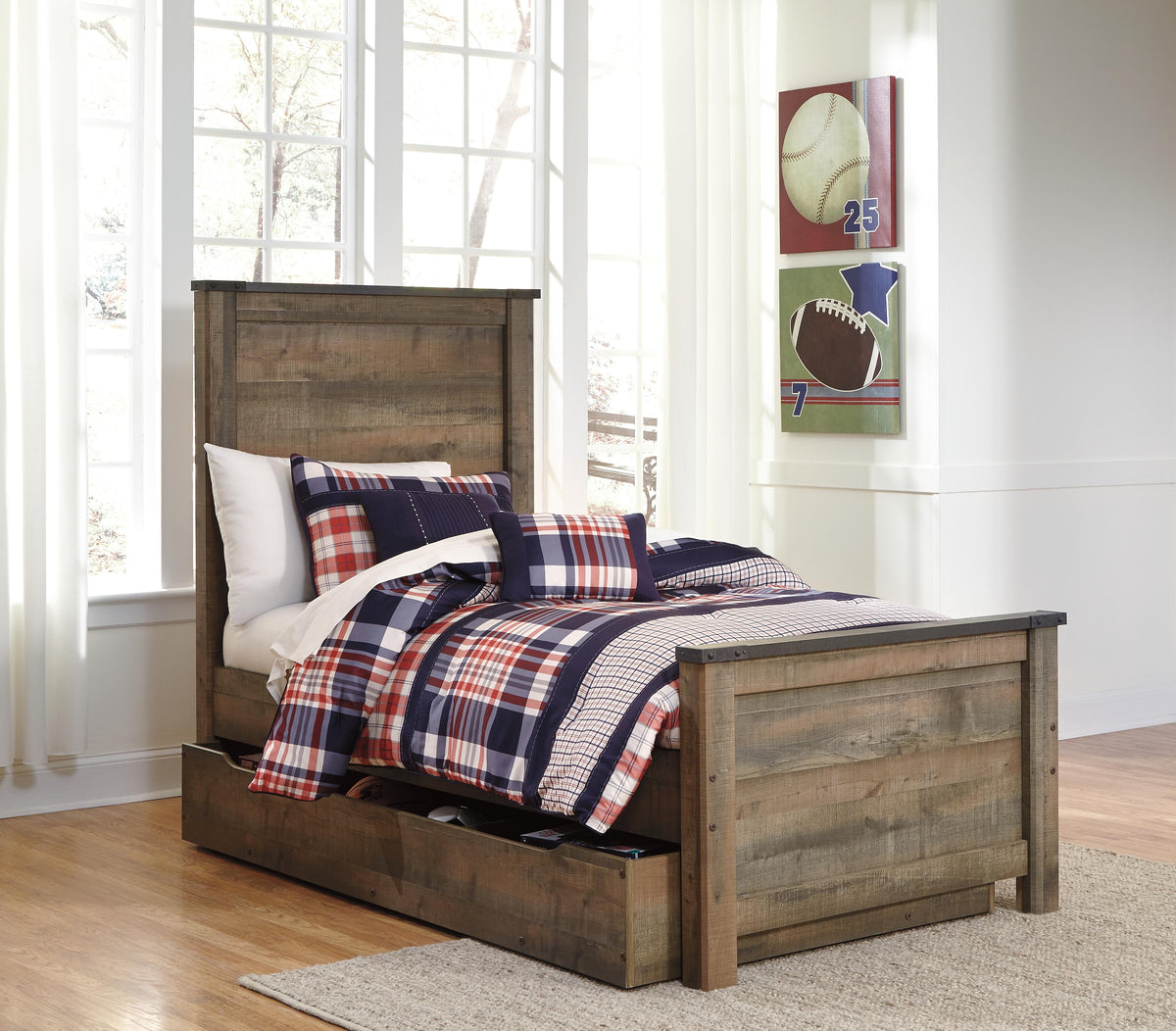 Trinell Twin Panel Bed with 1 Large Storage Drawer - image 6