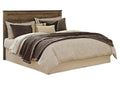 Trinell Queen Panel Headboard Bed with Mirrored Dresser and 2 Nightstands