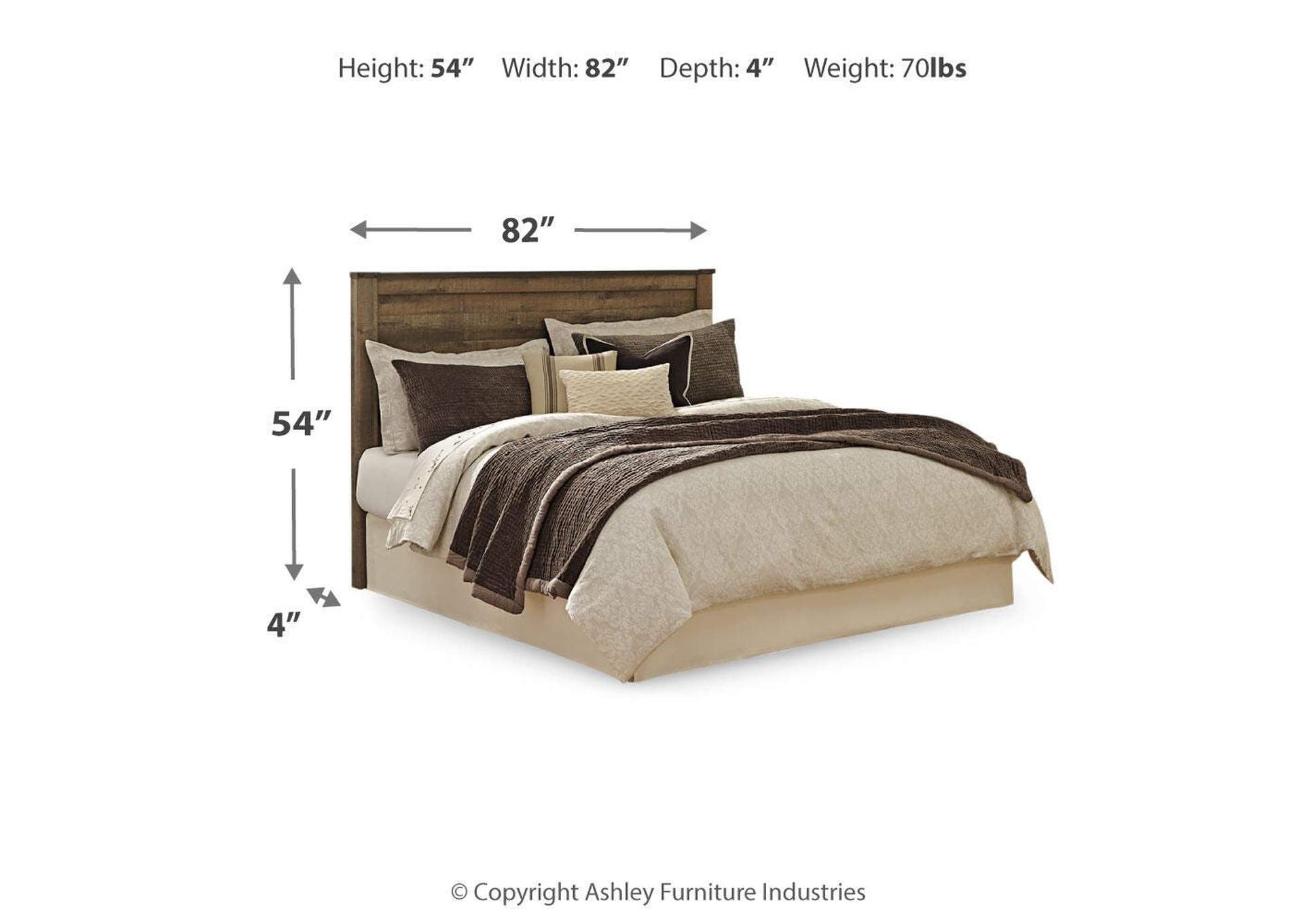 Trinell King/California King Panel Headboard Bed with Dresser dimensions