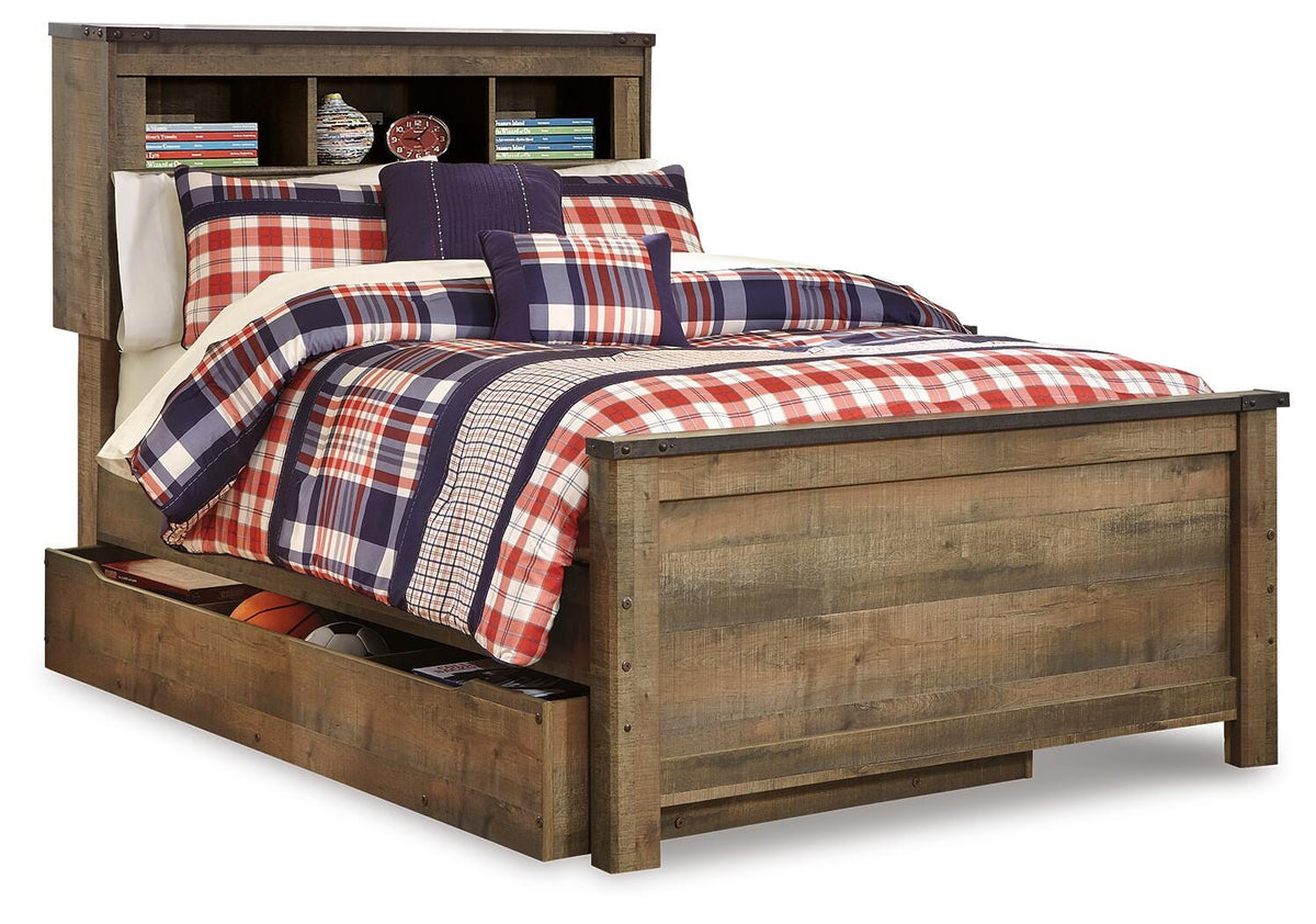 Trinell Full Bookcase Bed with Storage in Brown