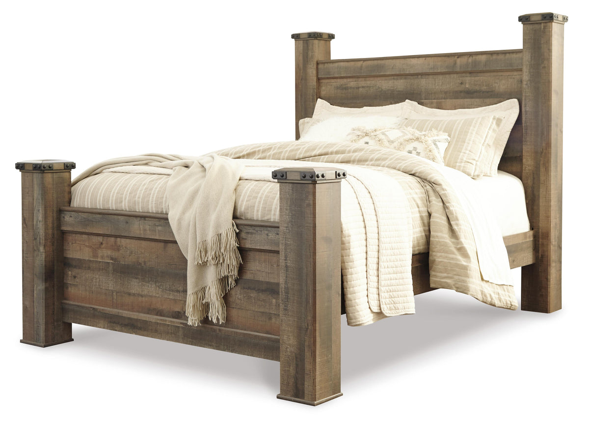 Trinell Queen Poster Bed in Brown, alternate view 2