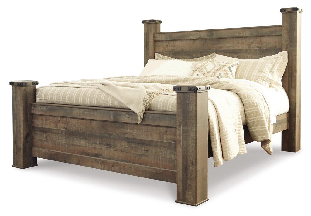 Trinell King Poster Bed in Brown, alternate view 2