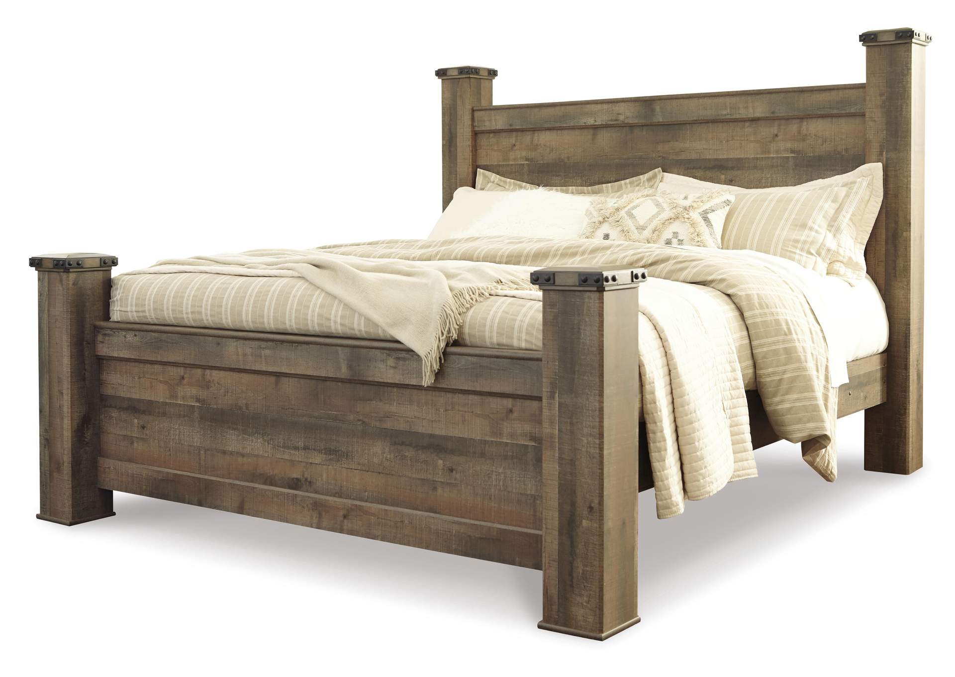 Trinell Queen Poster Bed with Dresser, Chest and Nightstand