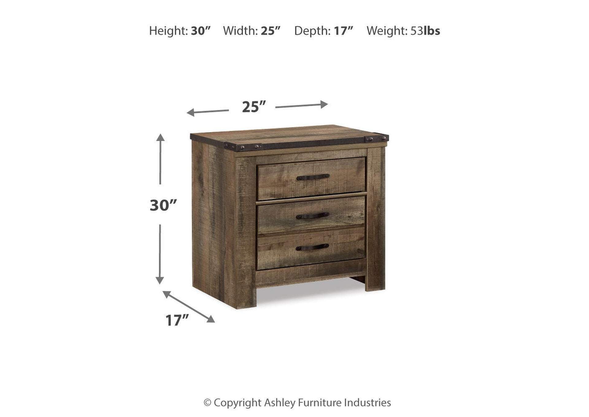 Trinell King Panel Bed with Dresser, Chest and Nightstand dimensions
