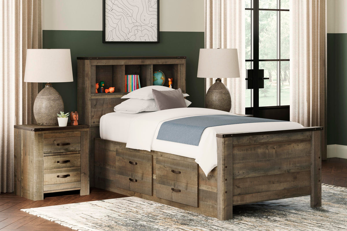 Trinell Twin Bookcase Bed with 2 Storage Drawers - image 2