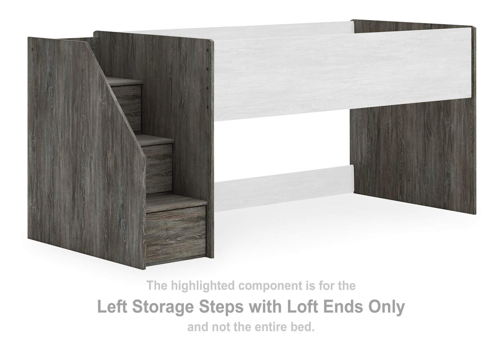 Frandern Twin Loft Bed with Bookcase Storage
