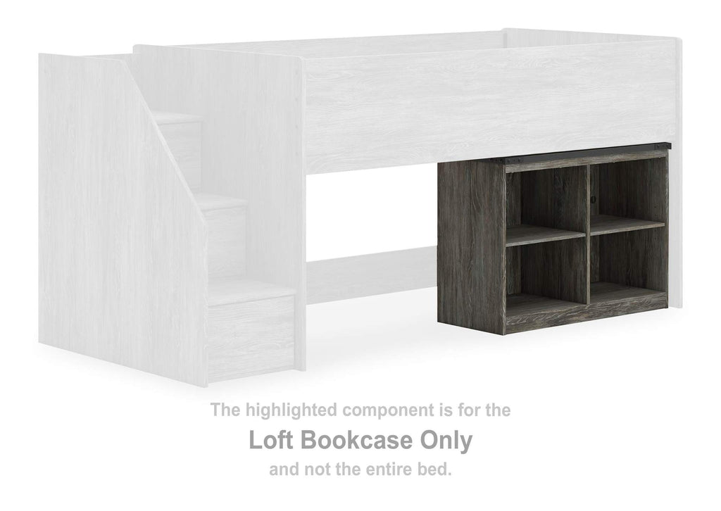 Frandern Twin Loft Bed with Bookcase Storage