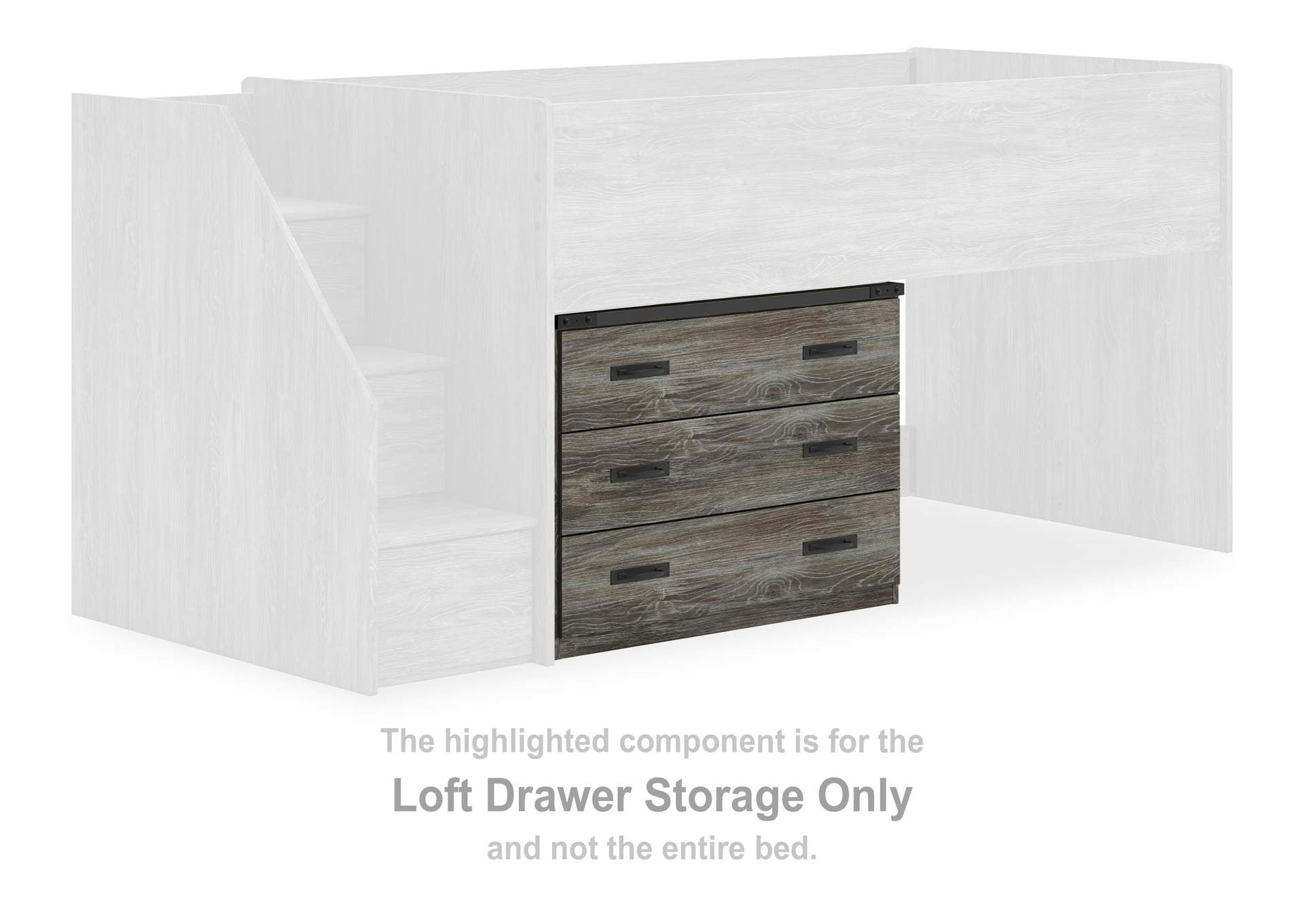 Frandern Twin Loft Bed with Drawer Storage