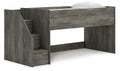 Frandern Twin Loft Bed in Gray, angle view