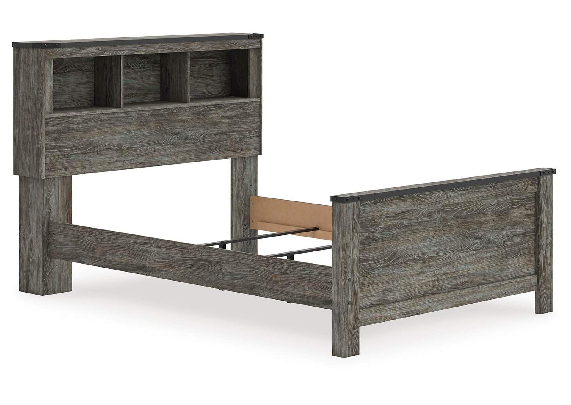 Frandern Full Bookcase Panel Bed angled view