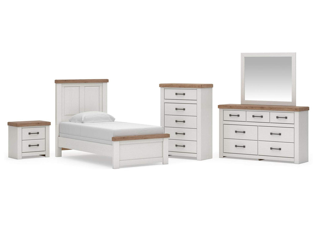 Savonport Twin Panel Bed, Dresser, Mirror, Chest and Nightstand