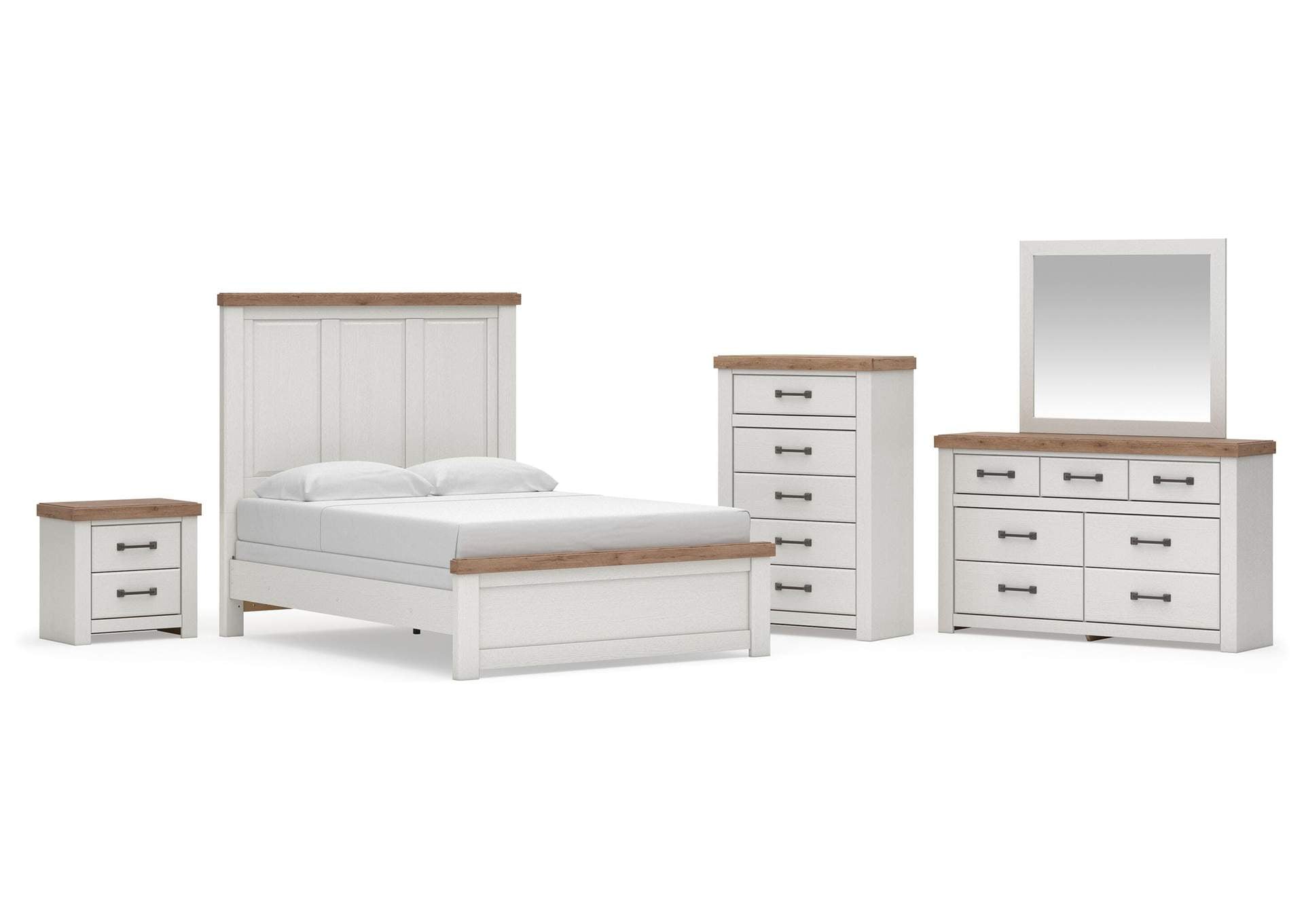 Savonport Queen Panel Bed, Dresser, Mirror, Chest and Nightstand