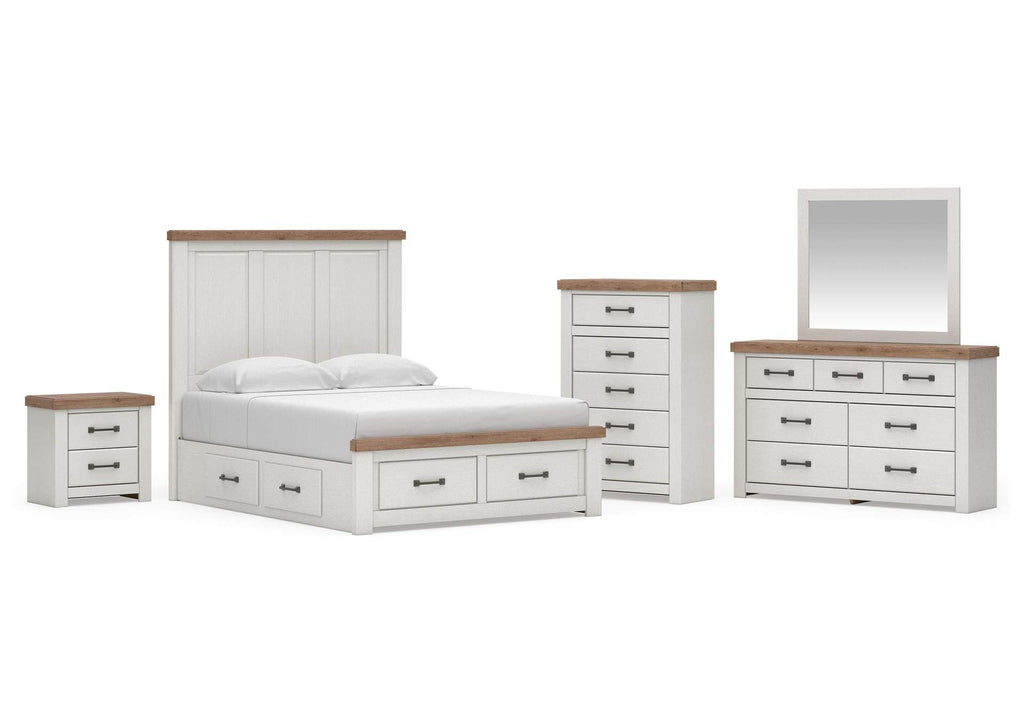 Savonport Queen Panel Storage Bed, Dresser, Mirror, Chest and Nightstand