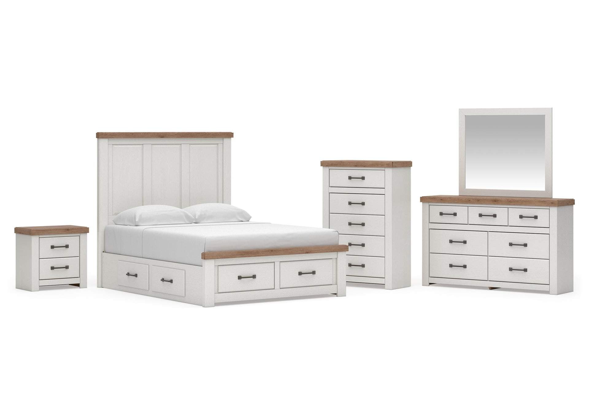 Savonport Queen Panel Storage Bed, Dresser, Mirror, Chest and Nightstand