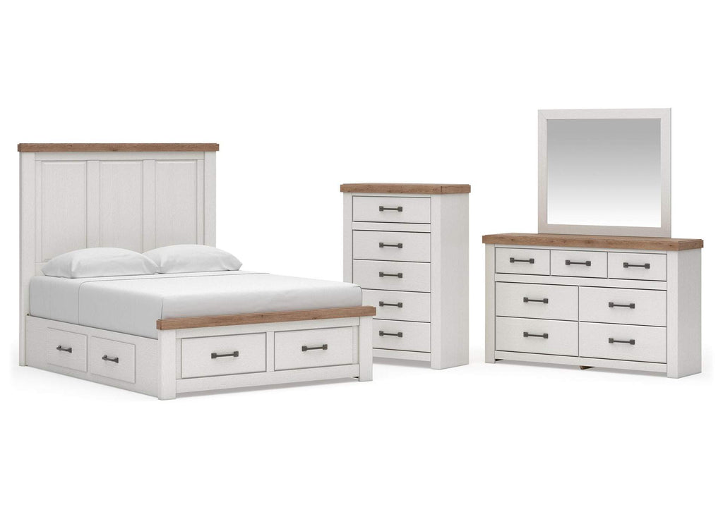 Savonport Queen Panel Storage Bed, Dresser, Mirror and Chest