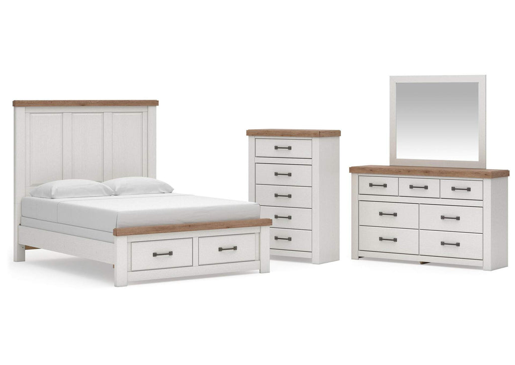 Savonport Queen Panel Storage Bed, Dresser, Mirror and Chest