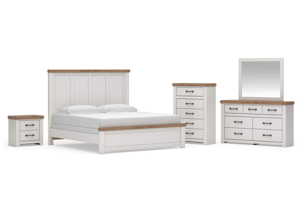 Savonport King Panel Bed, Dresser, Mirror, Chest and Nightstand