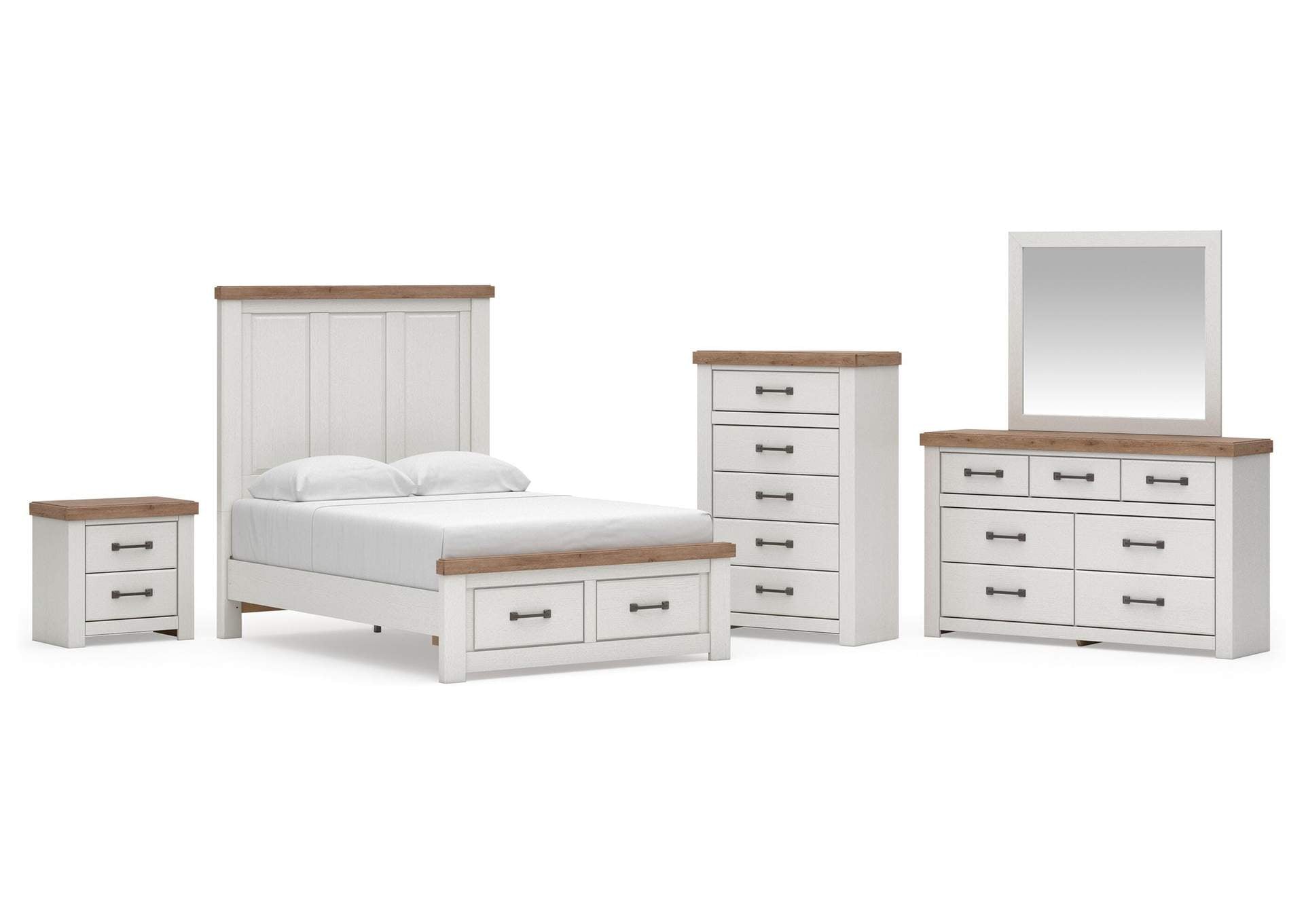 Savonport Full Panel Storage Bed, Dresser, Mirror, Chest and Nightstand