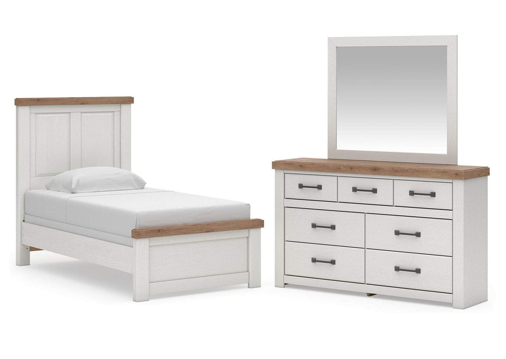 Savonport Twin Panel Bed, Dresser and Mirror