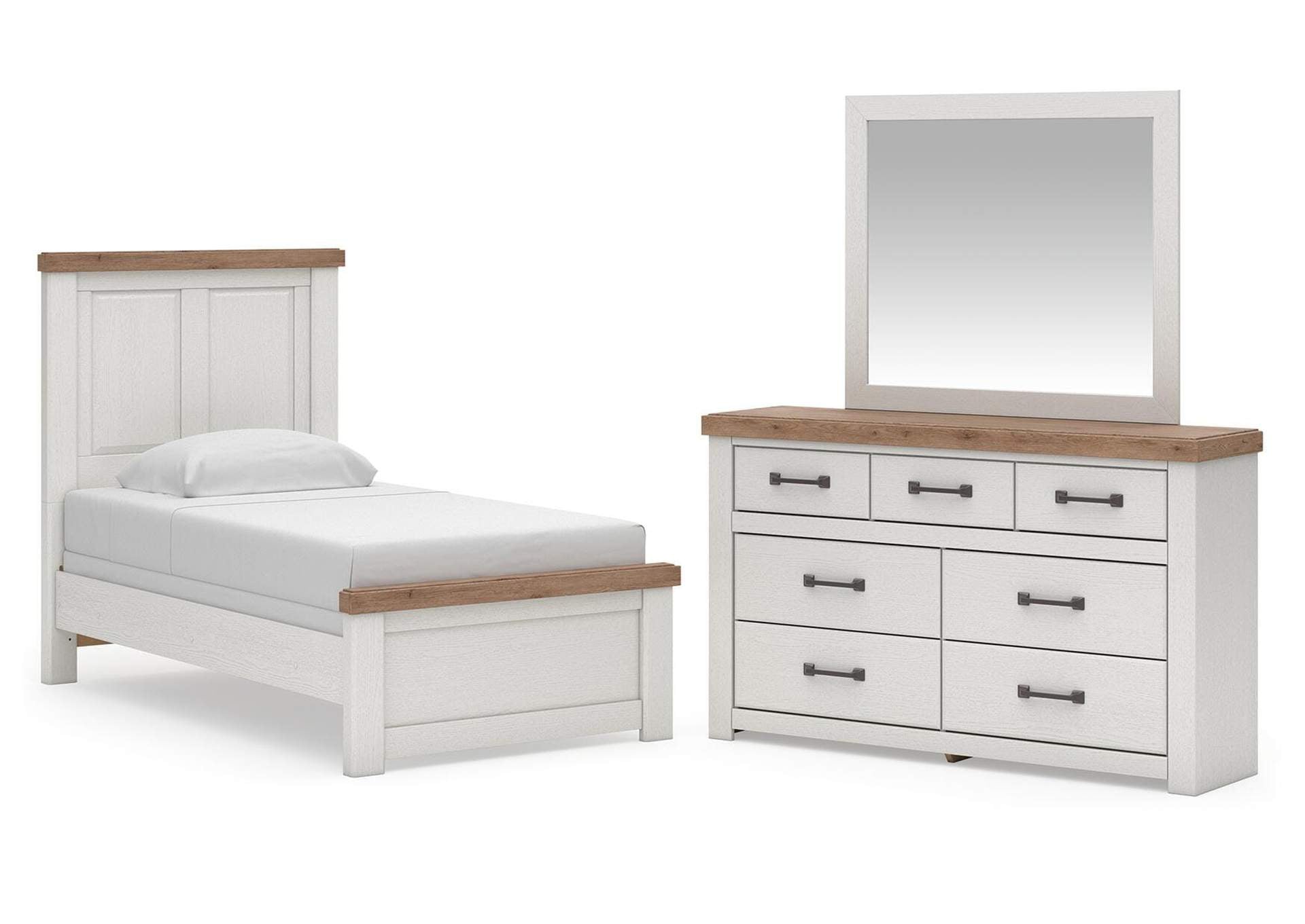 Savonport Twin Panel Bed, Dresser and Mirror