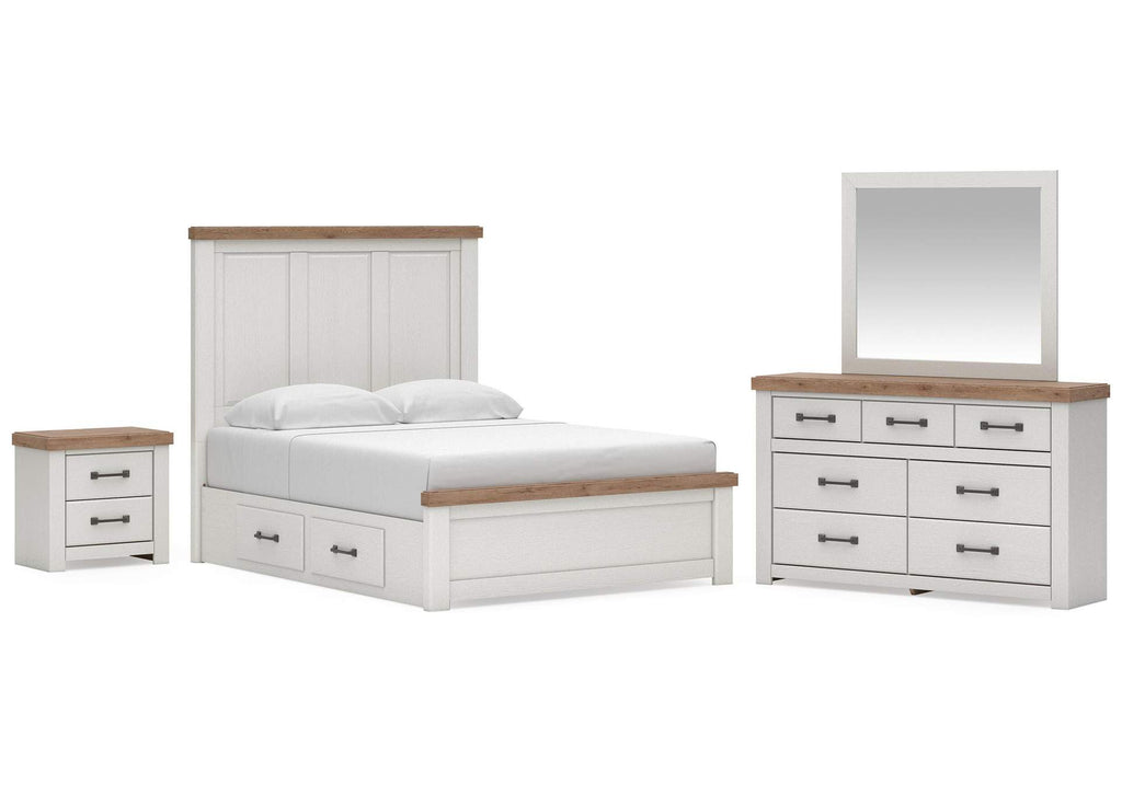 Savonport Queen Panel Bed with Storage. Dresser, Mirror and Nightstand