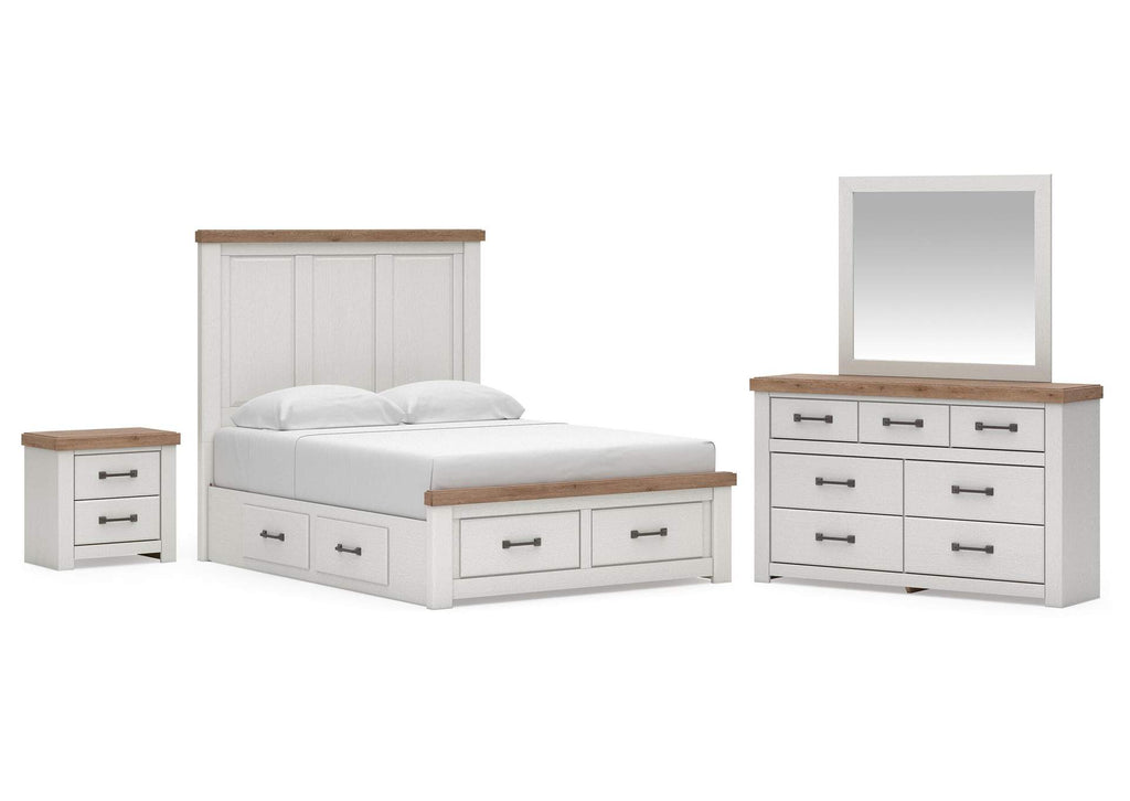 Savonport King Panel Storage Bed. Dresser, Mirror and Nightstand