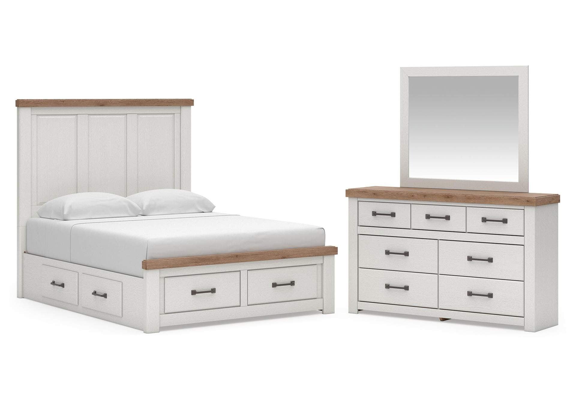 Savonport King Panel Storage Bed, Dresser and Mirror