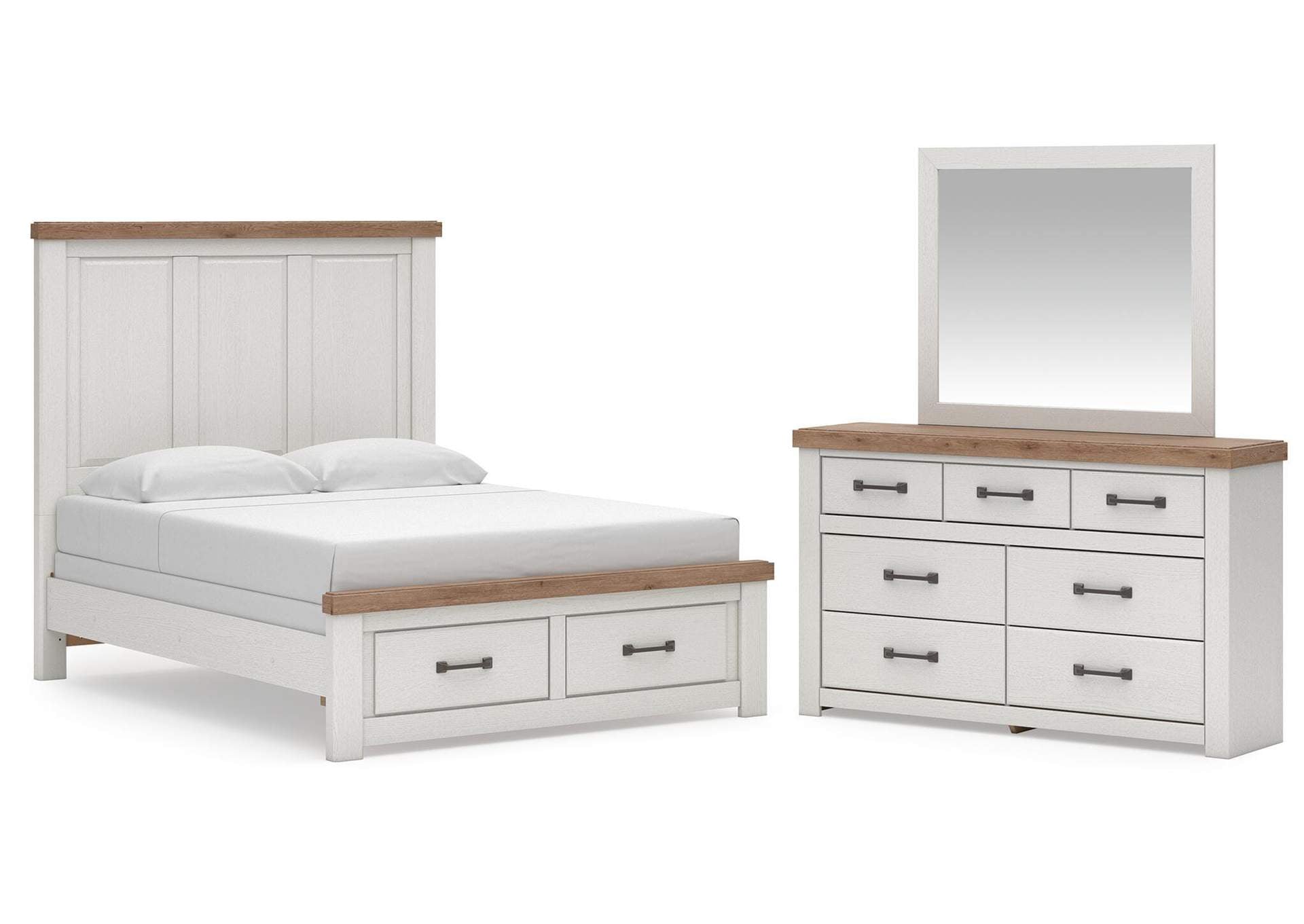Savonport Queen Panel Storage Bed, Dresser and Mirror