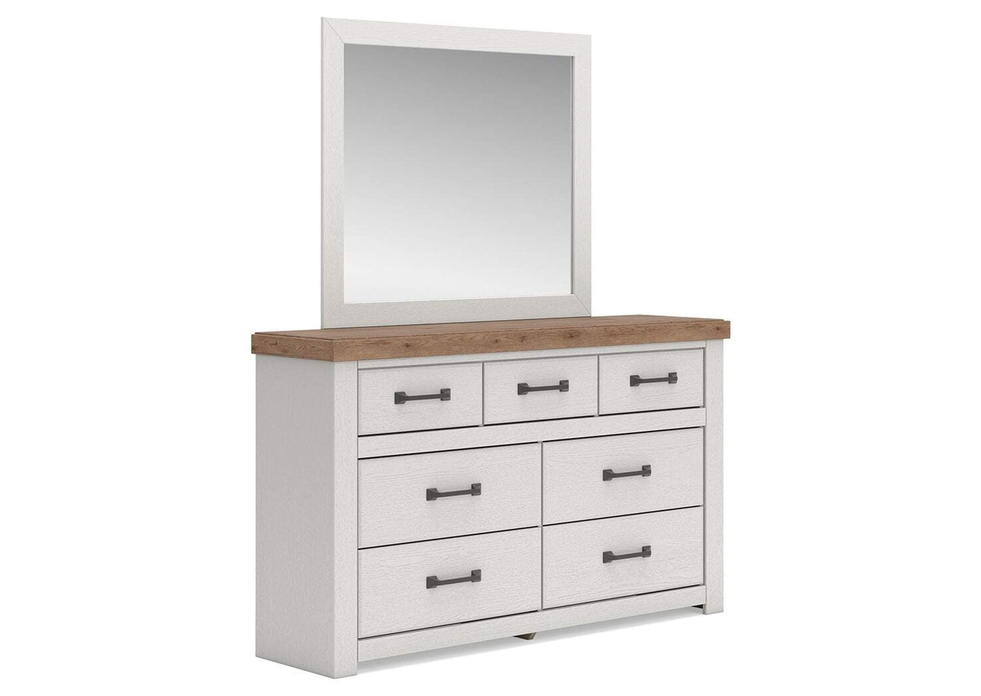 Savonport Queen Panel Bed, Dresser, Mirror and Chest angled view