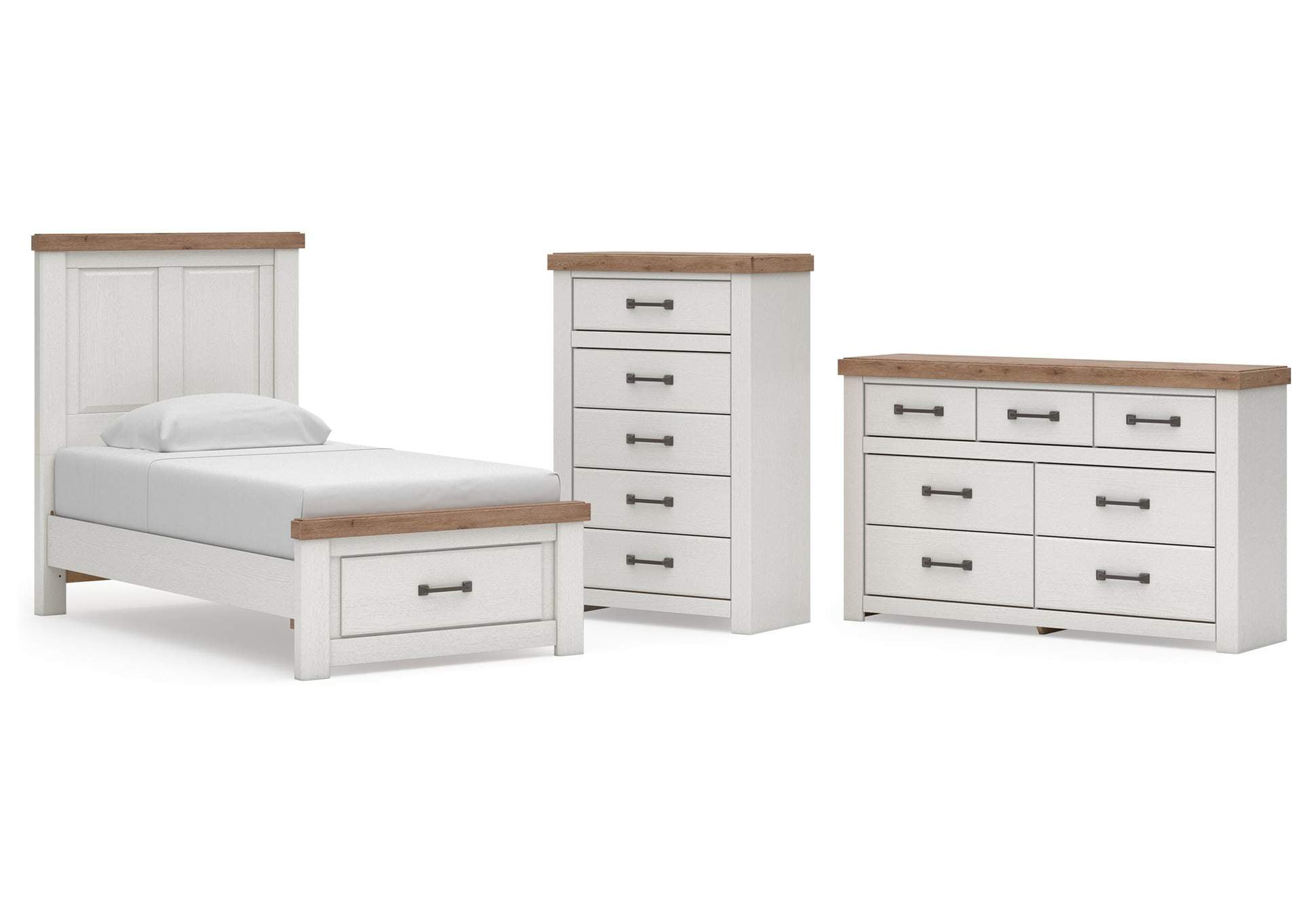 Savonport Twin Panel Storage Bed, Dresser and Chest