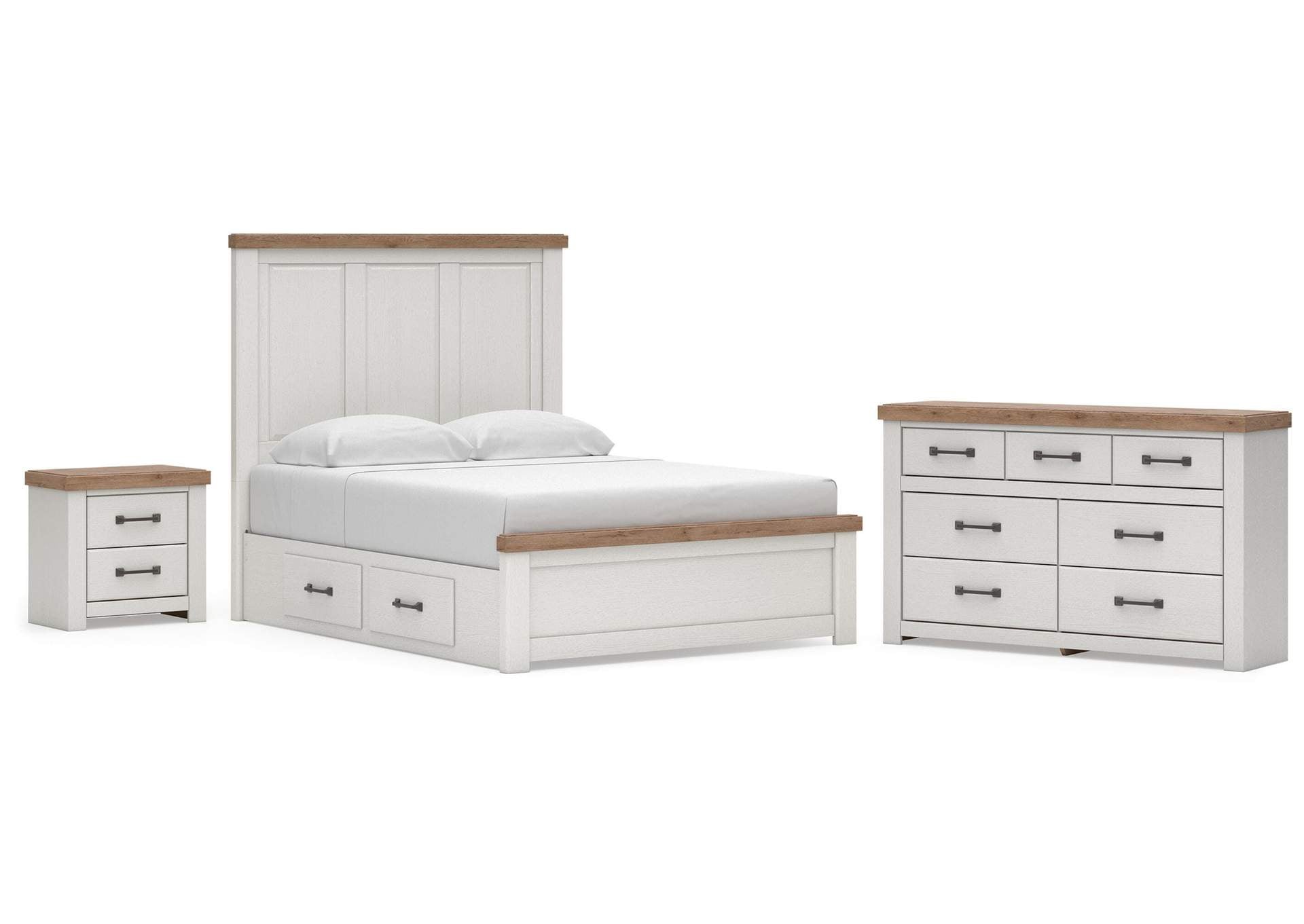 Savonport Queen Panel Bed with Storage, Dresser and Nightstand