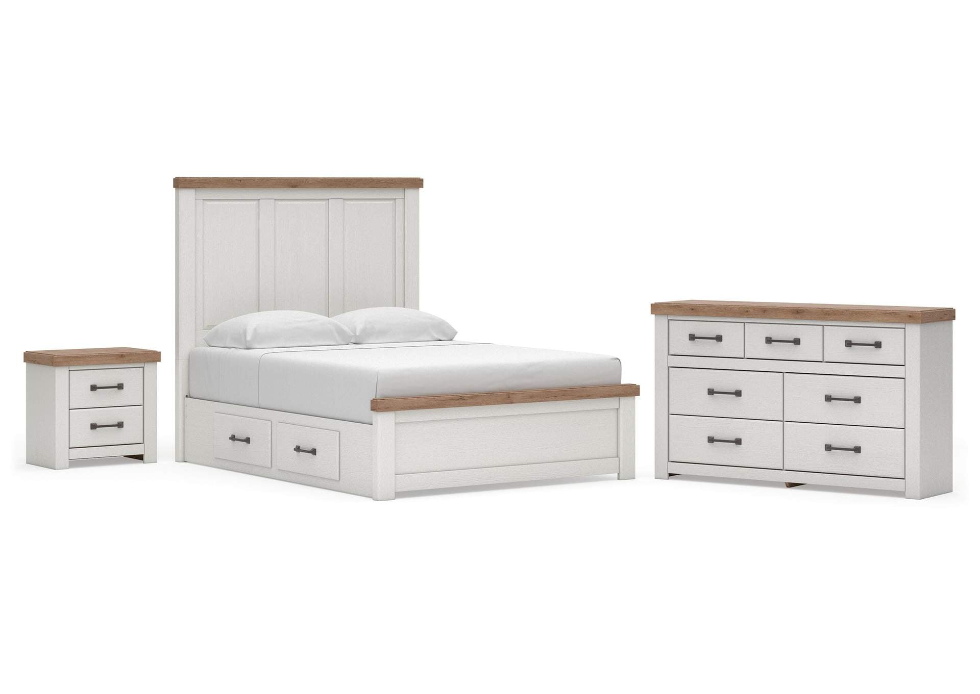 Savonport Queen Panel Bed with Storage, Dresser and Nightstand