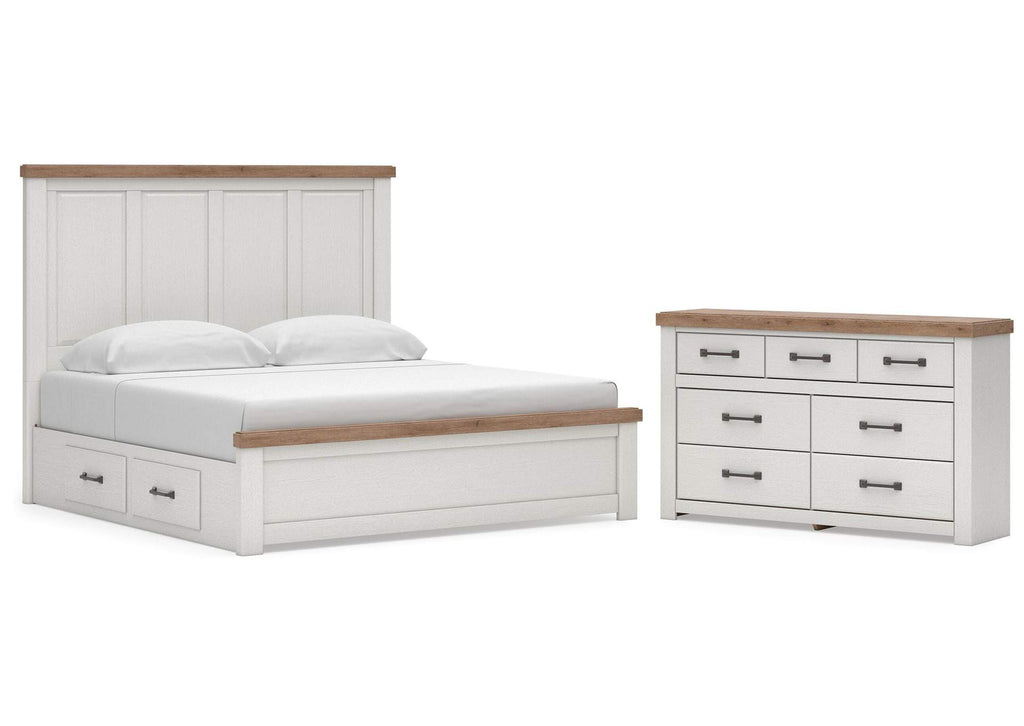 Savonport King Panel Bed with Storageand Dresser
