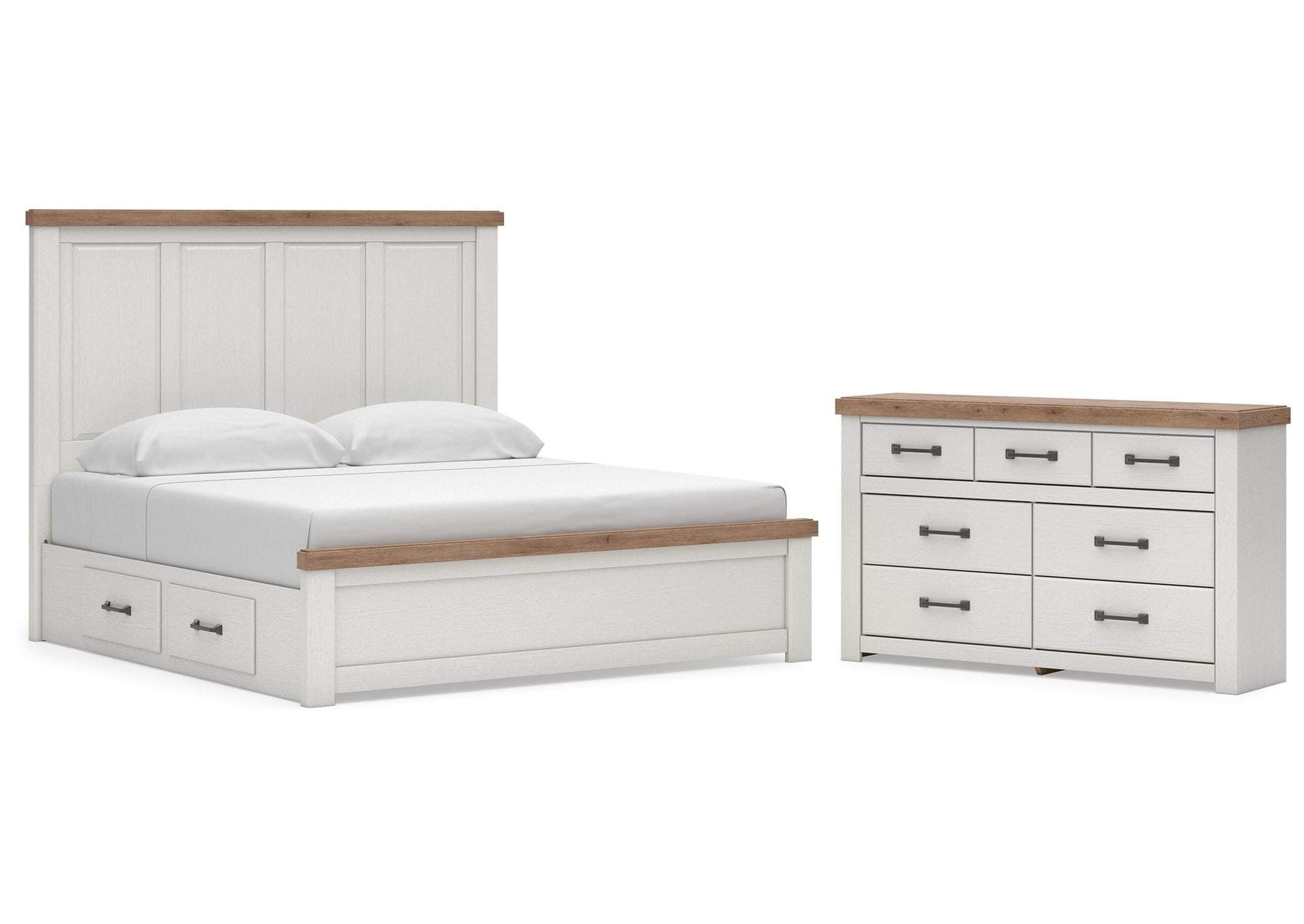 Savonport King Panel Bed with Storageand Dresser