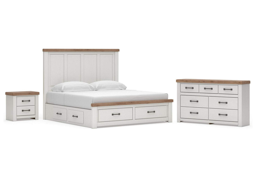 Savonport King Panel Storage Bed, Dresser and Nightstand