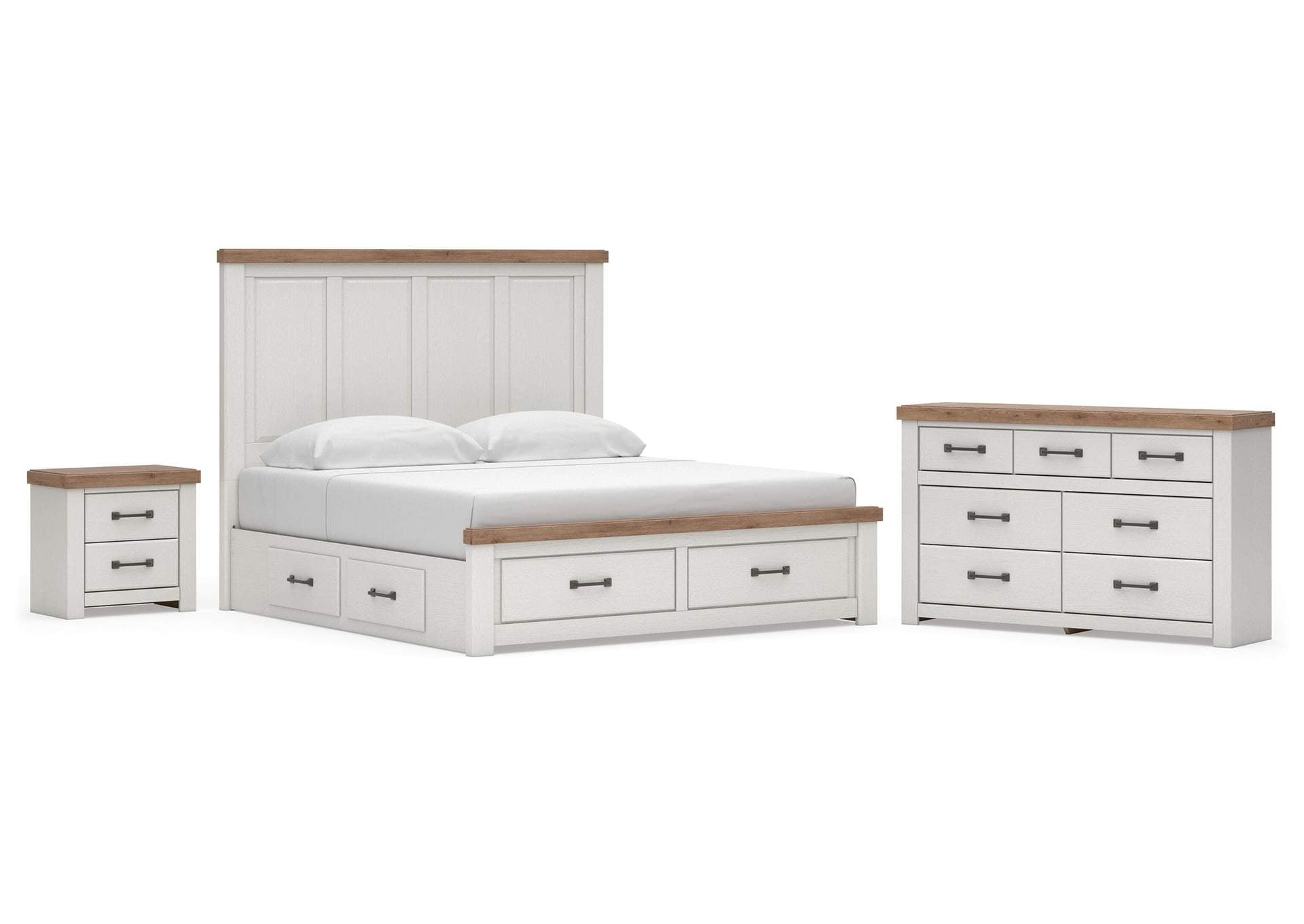 Savonport King Panel Storage Bed, Dresser and Nightstand