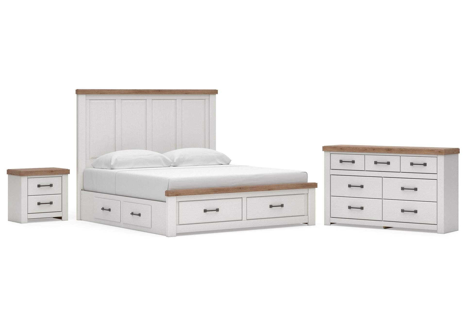 Savonport King Panel Storage Bed, Dresser and Nightstand