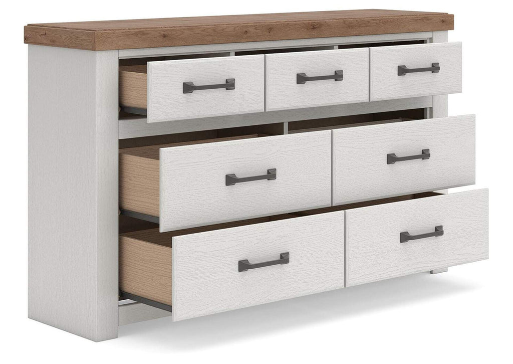 Savonport Twin Panel Storage Bed and Dresser angled view