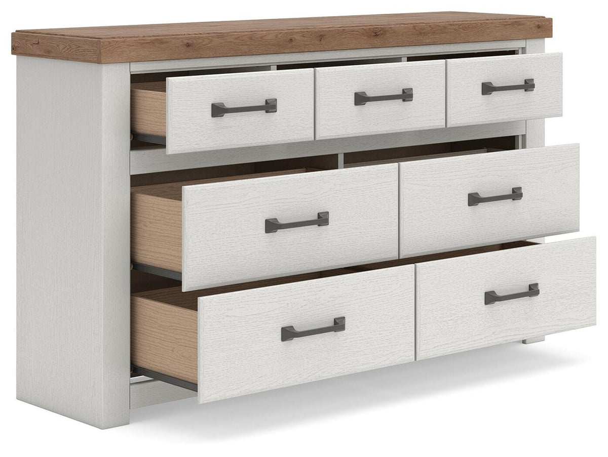 Savonport Dresser in White/Brown, open view