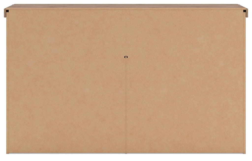 Savonport Dresser in White/Brown, back view