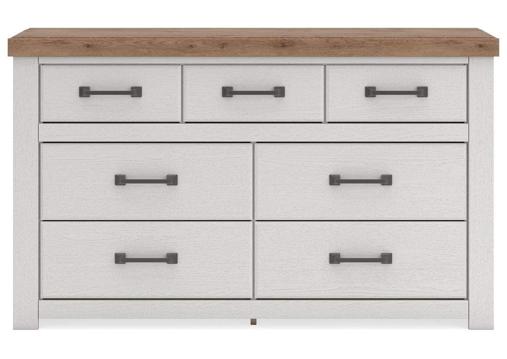 Savonport King Panel Storage Bed, Dresser and Nightstand front view