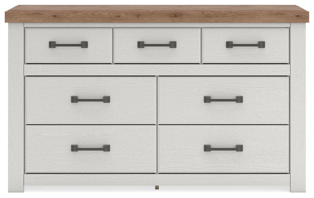 Savonport Dresser in White/Brown, front view