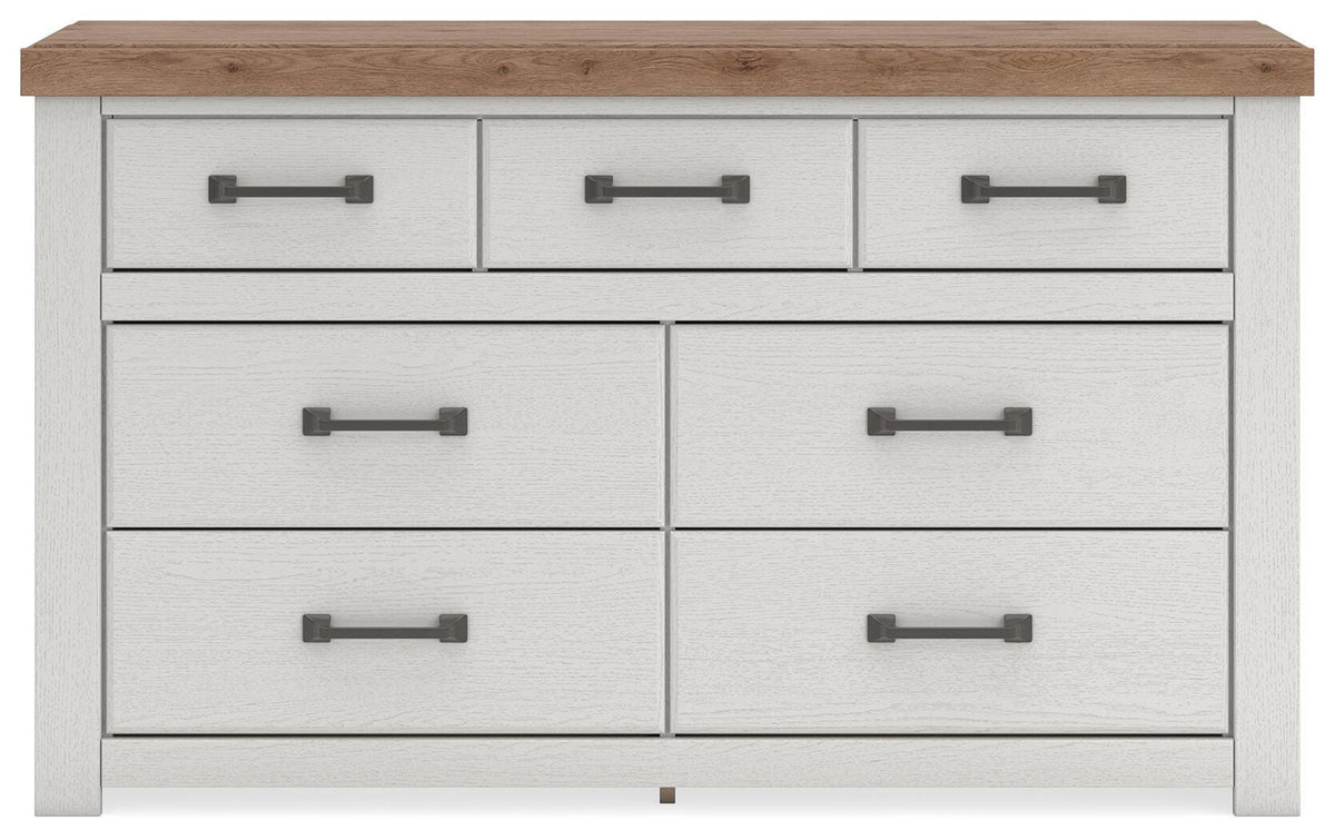 Savonport Dresser in White/Brown, front view