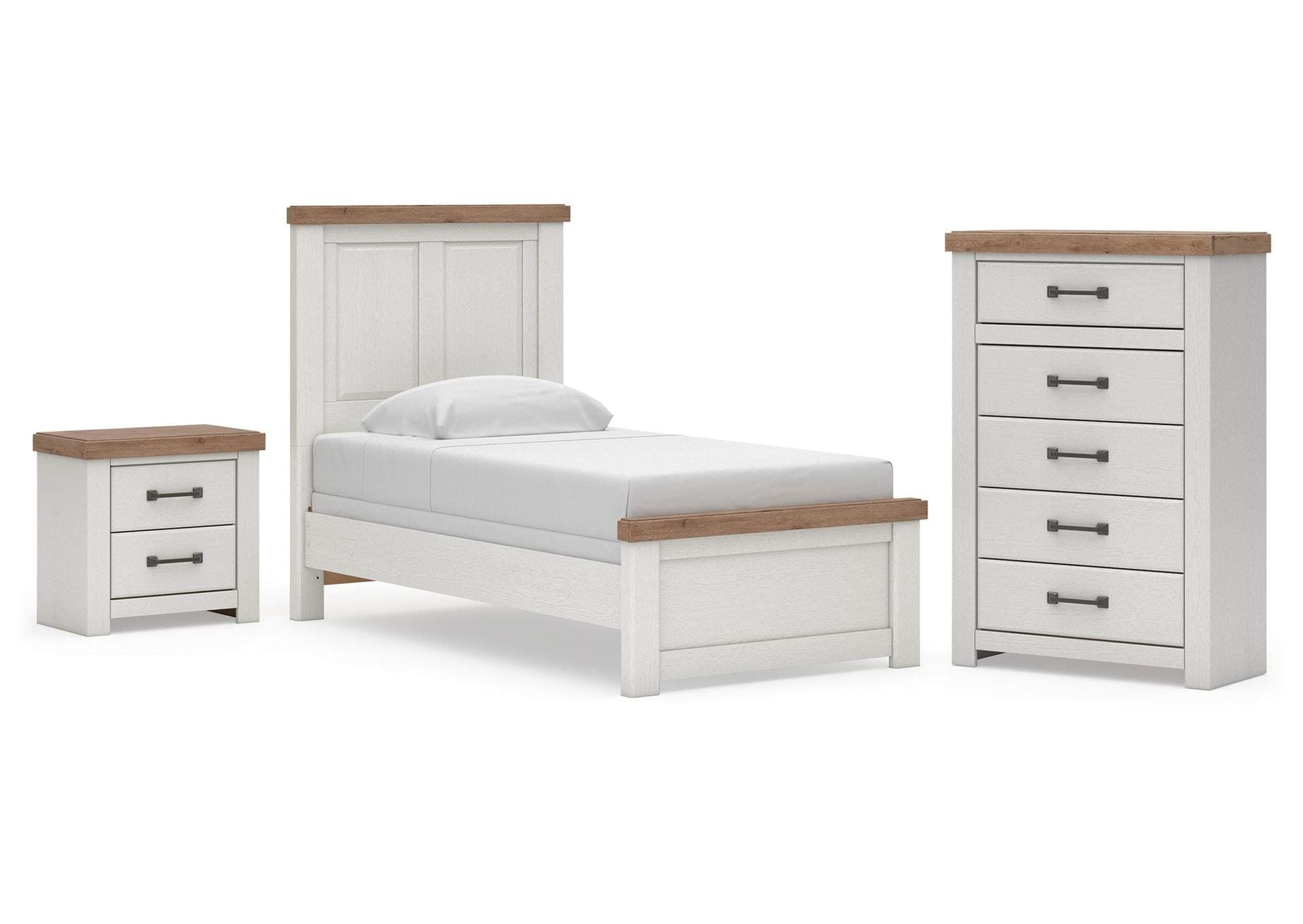 Savonport Twin Panel Bed, Chest and Nightstand