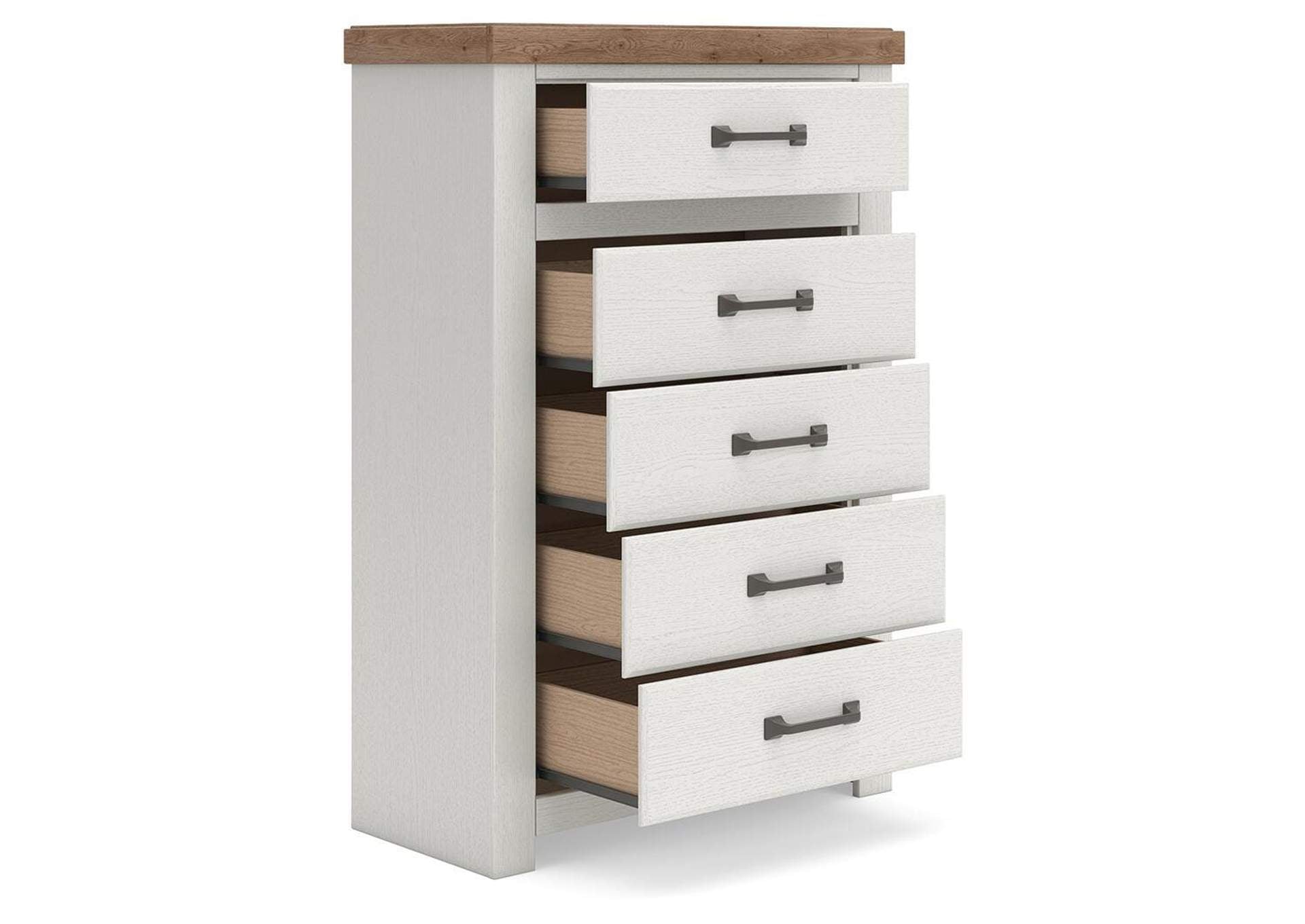 Savonport King Panel Bed, Dresser, Mirror and Chest angled view