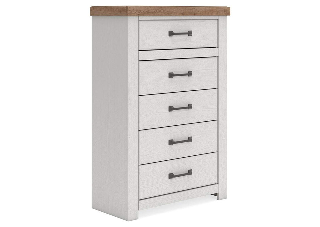Savonport Queen Panel Storage Bed, Chest and Nightstand angled view