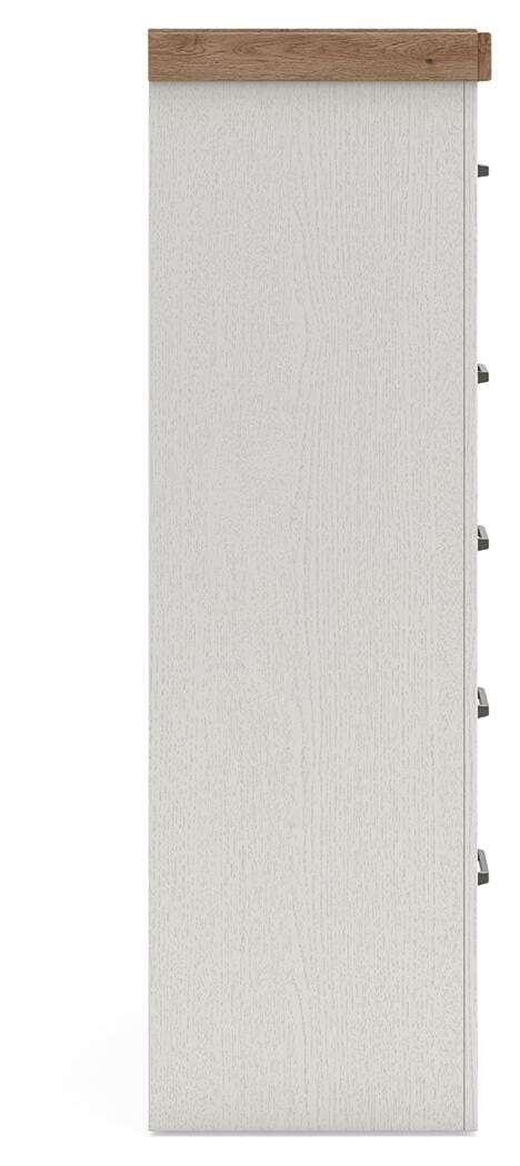 Savonport Chest of Drawers in White/Brown, side view